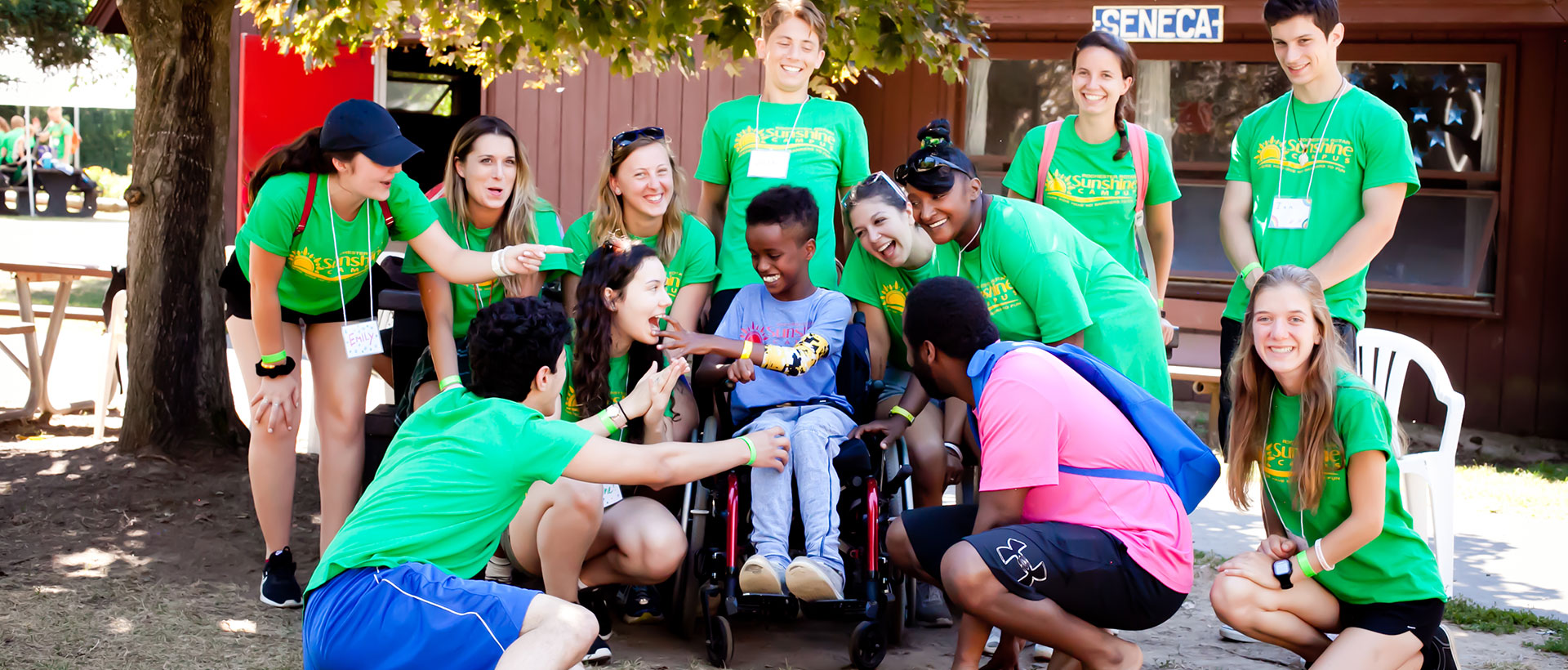Rotary members working with younger children and teens